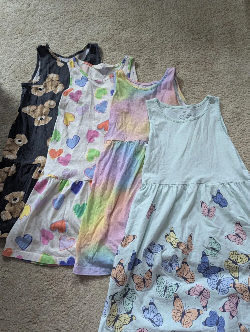 Lot Of 4 H&M Girl's Pattern Cotton Dresses Size 5T/6
